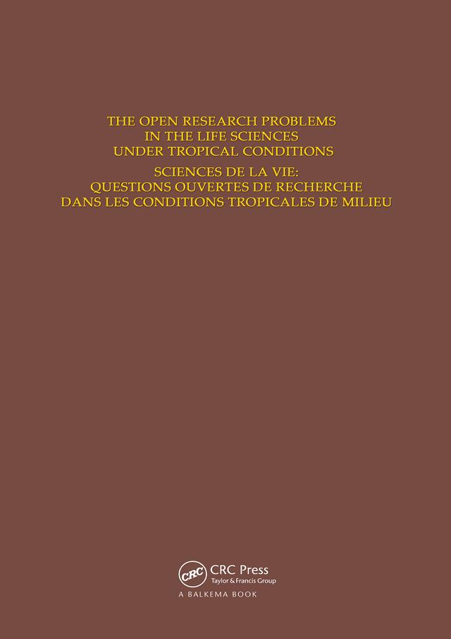 The Open Research Problems in the Life Sciences under Tropical Conditions by D.O. Hall, M. Lamotte, M. Marois