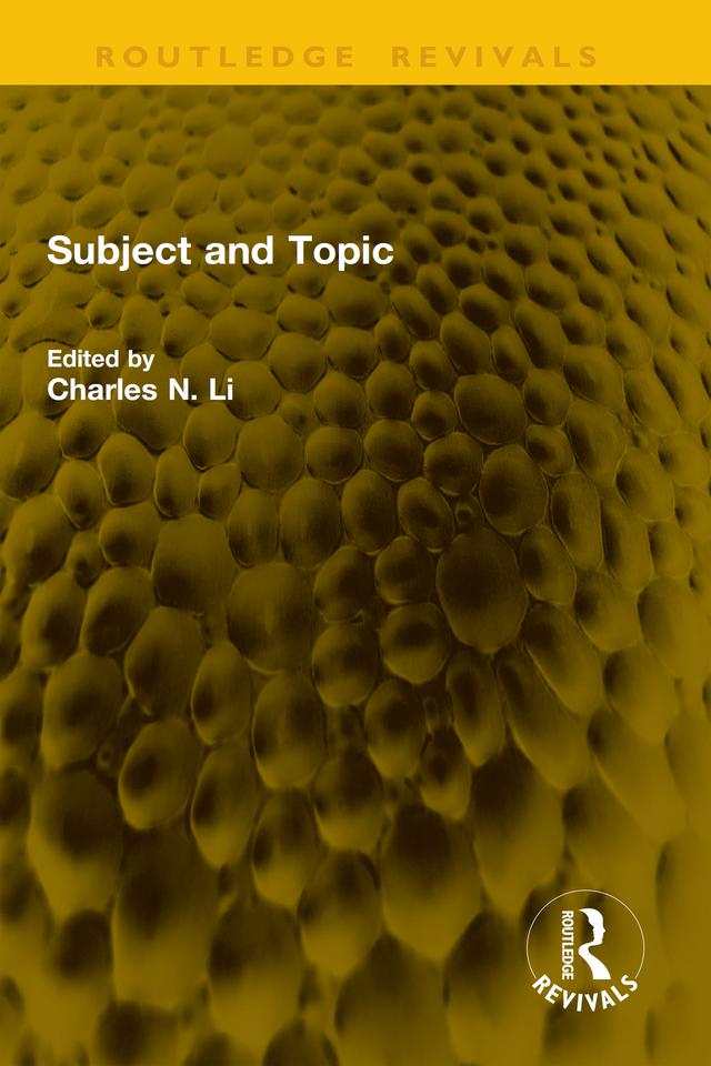 Subject and Topic by Charles N. Li