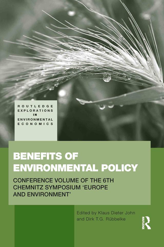 Benefits of Environmental Policy by Dirk Rübbelke, Klaus Dieter John