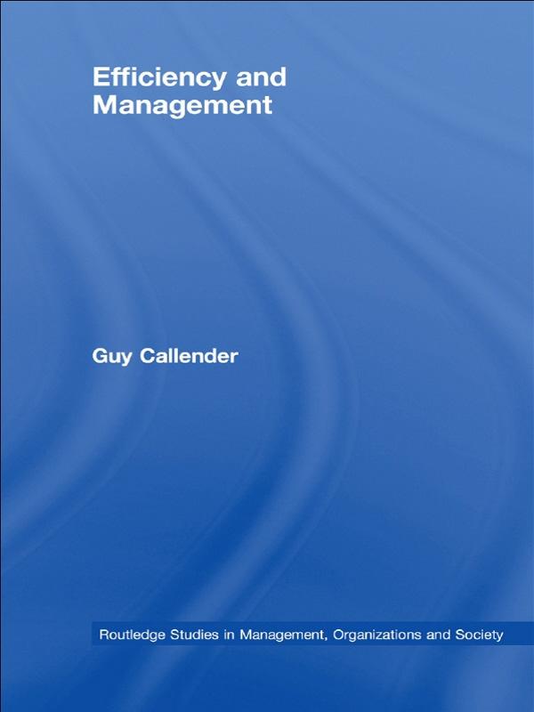 Efficiency and Management by Guy Callender