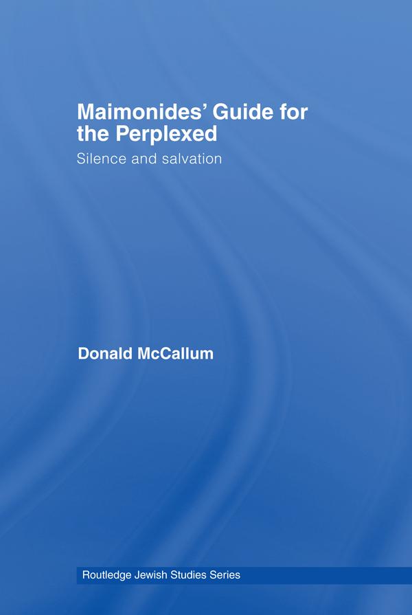 Maimonides' Guide for the Perplexed by Donald McCallum