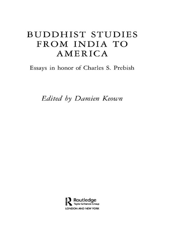 Buddhist Studies from India to America by Damien Keown