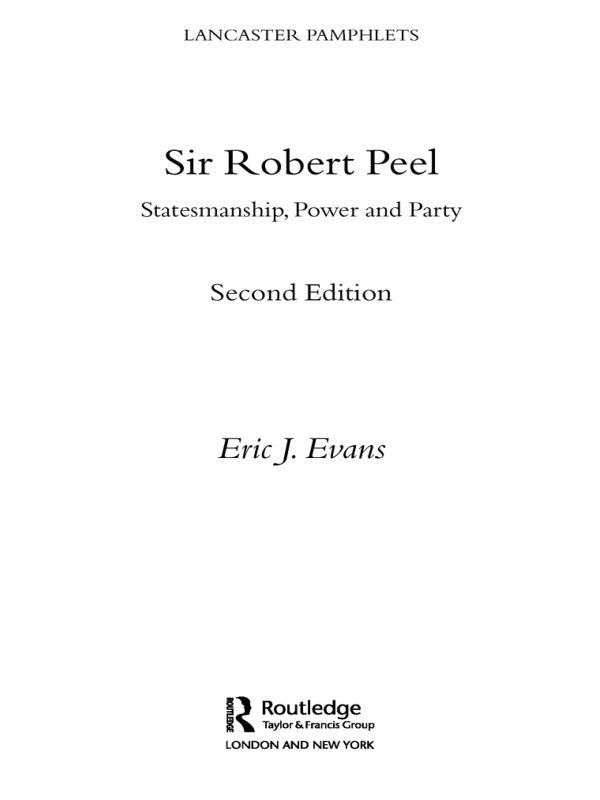 Sir Robert Peel by Eric J. Evans