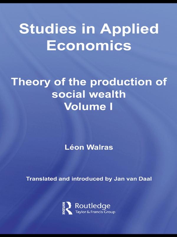 Studies in Applied Economics by Léon Walras