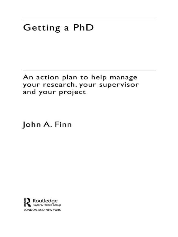 Getting a PhD by John Finn