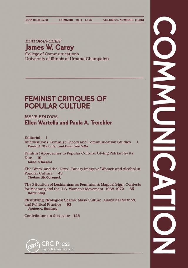 Feminst Critiques of Popular Culture by E. Wartella, P.A. Treichler