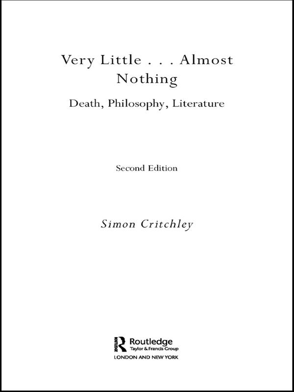 Very Little ... Almost Nothing by Simon Critchley