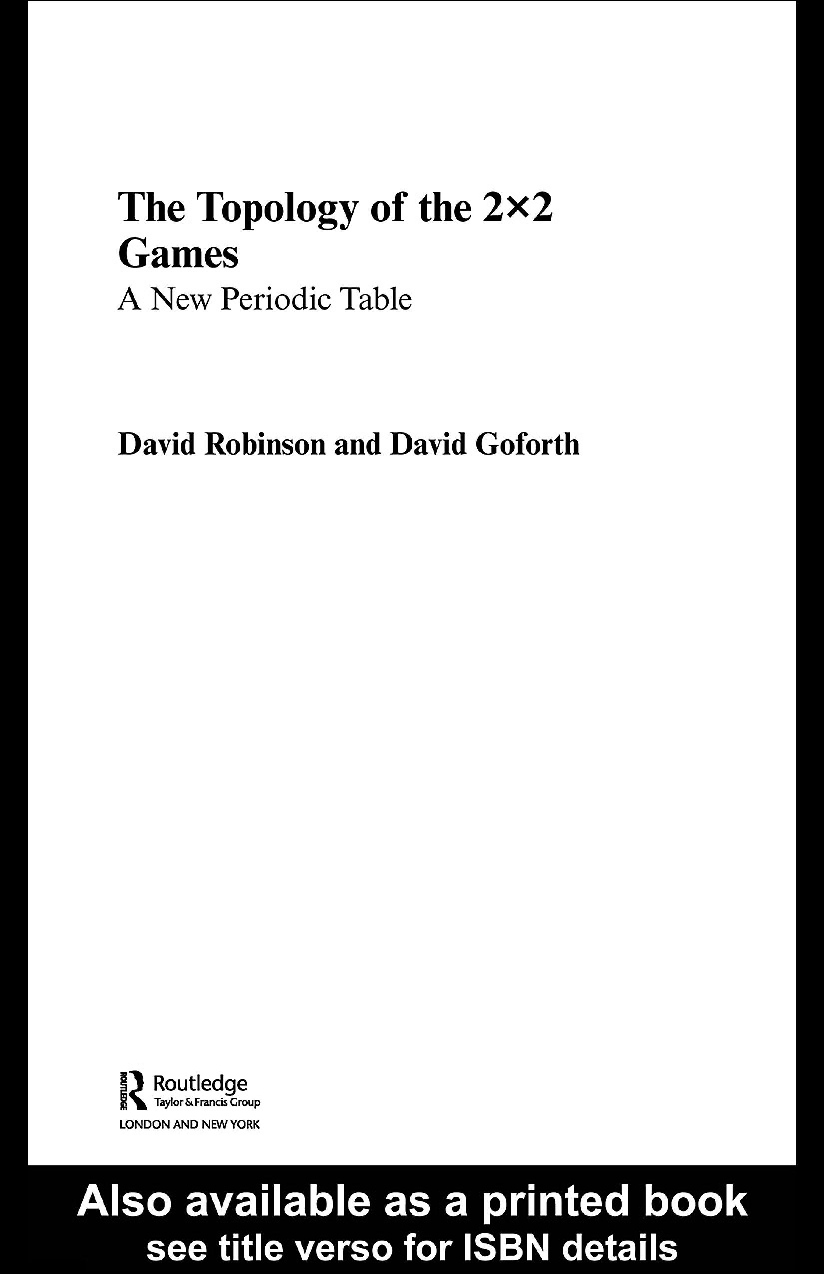 Topology of 2x2 Games