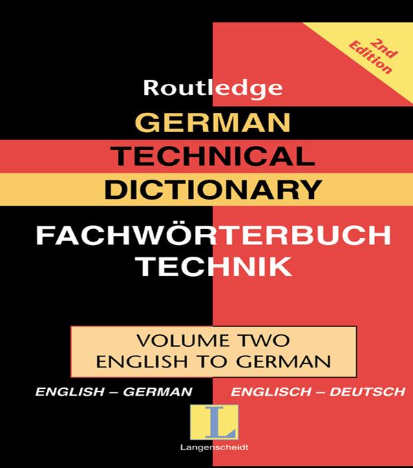 German Technical Dictionary (Volume 2) by Routledge