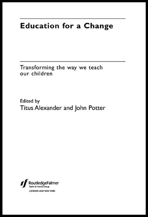 Education for a Change by John Potter, Titus Alexander