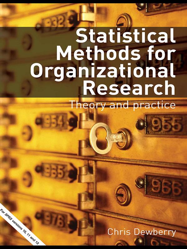 Statistical Methods for Organizational Research by Chris Dewberry