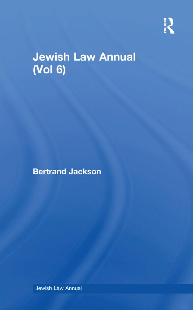Jewish Law Annual (Vol 6)