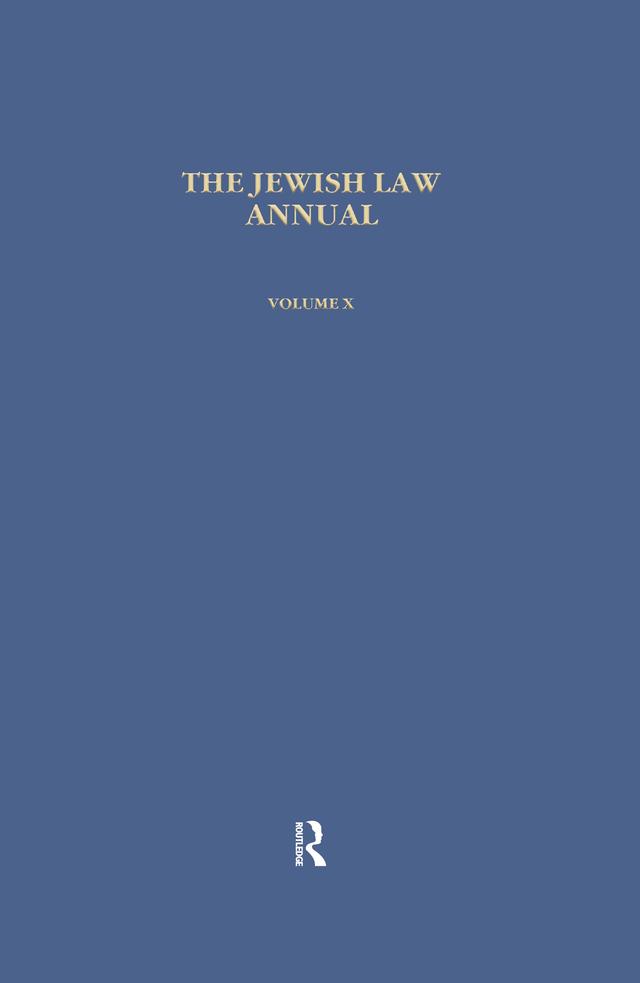 Jewish Law Annual (Vol 10) by Bernard S Jackson