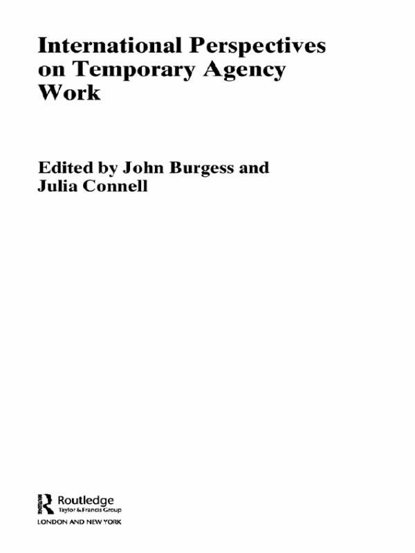 International Perspectives on Temporary Work by John Burgess, Julia Connell