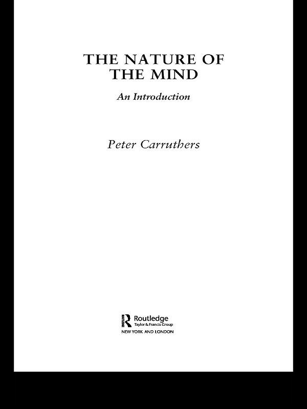 The Nature of the Mind by Peter Carruthers