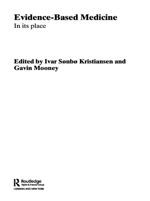 Evidence-Based Medicine by Gavin Mooney, Ivar Sonbo Kristiansen