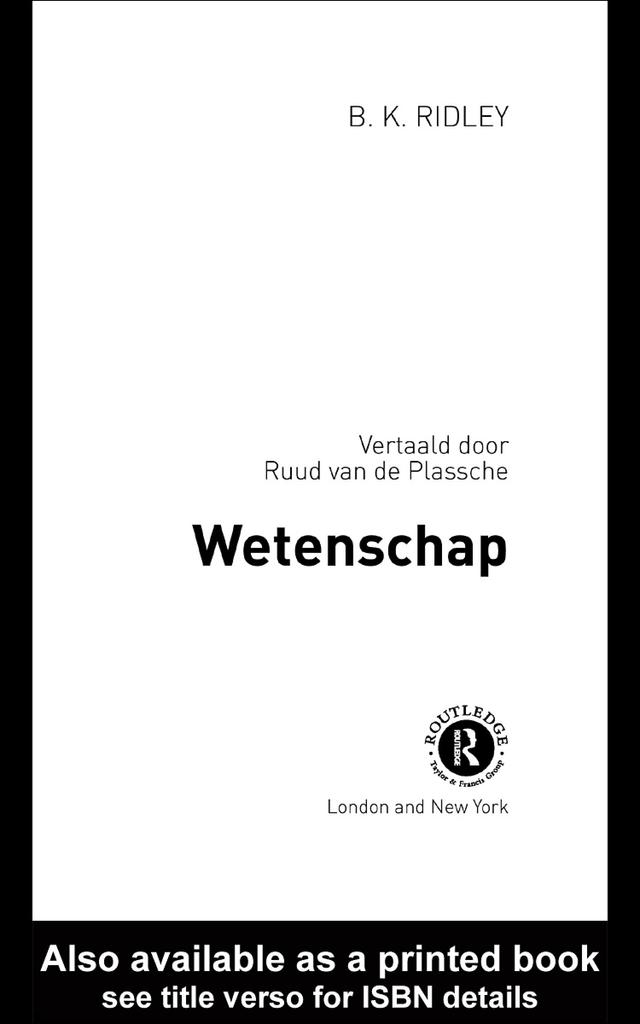 Wetenschap by Brian Ridley