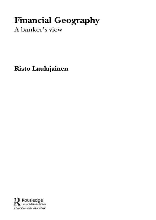 Financial Geography by Risto Laulajainen