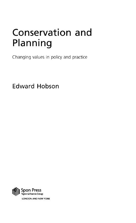 Conservation and Planning by Edward Hobson