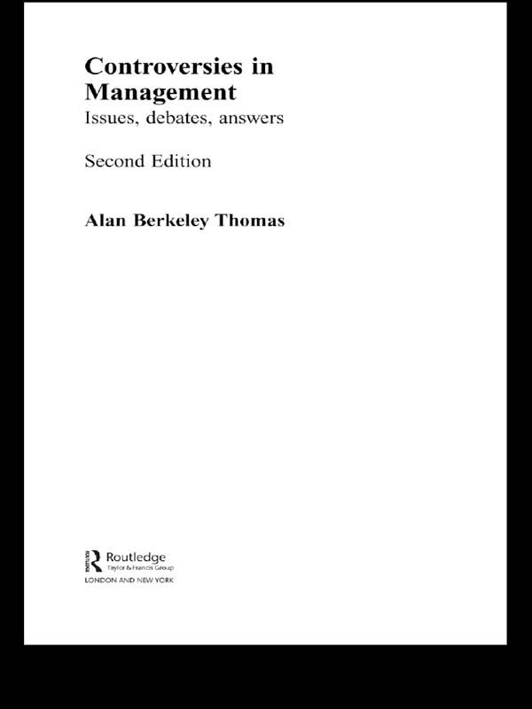 Controversies in Management by Alan B Thomas