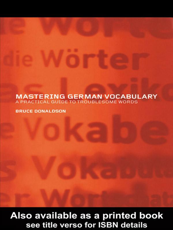 Mastering German Vocabulary by Bruce Donaldson