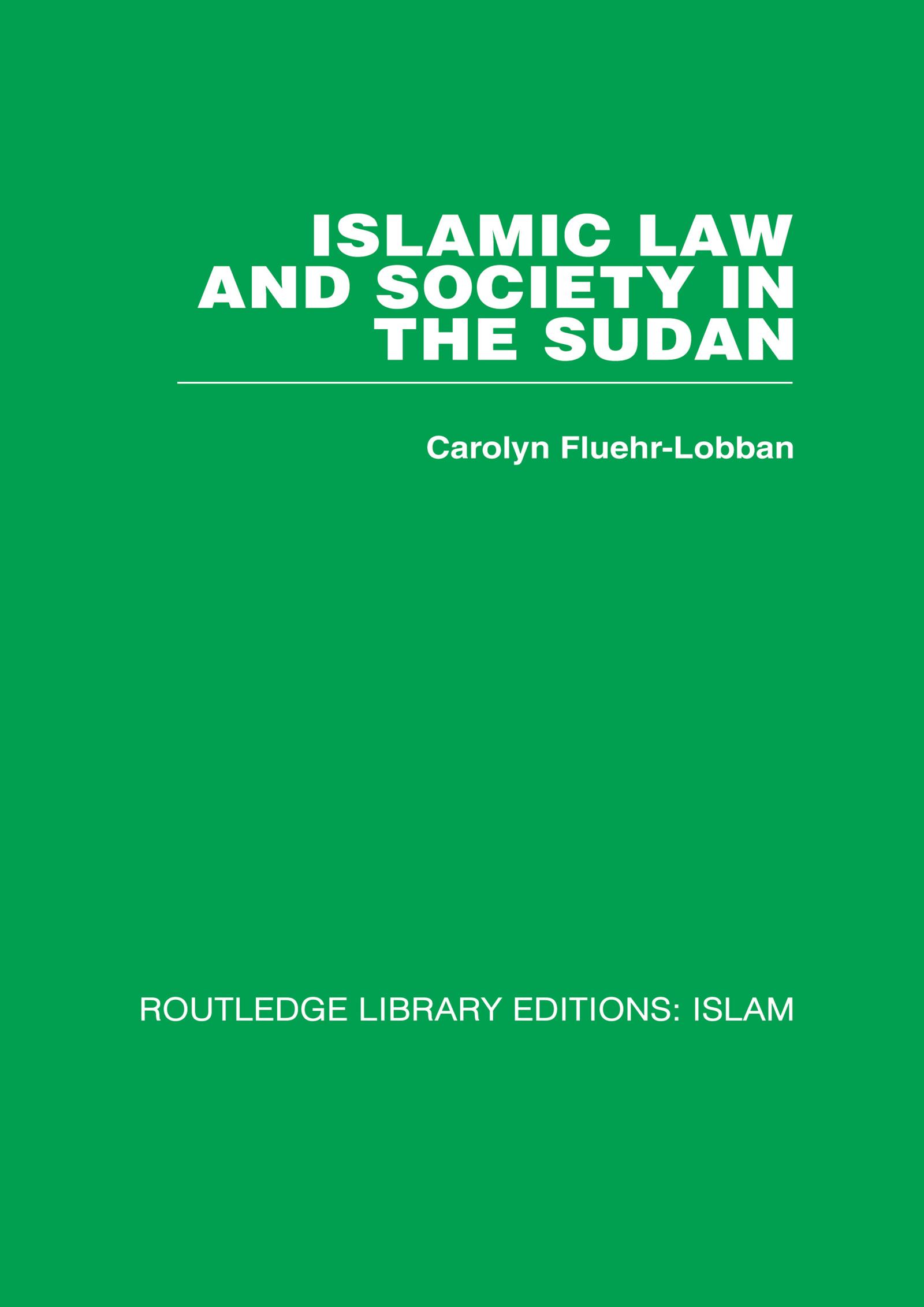 Islamic Law and Society in the Sudan