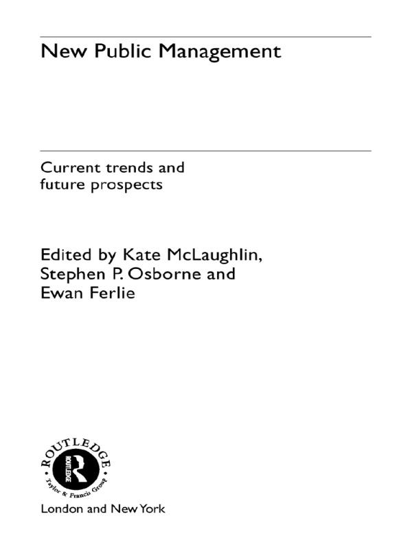 New Public Management by Ewan Ferlie, Kathleen McLaughlin, Stephen Osborne P