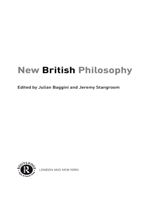 New British Philosophy by Jeremy Stangroom, Julian Baggini