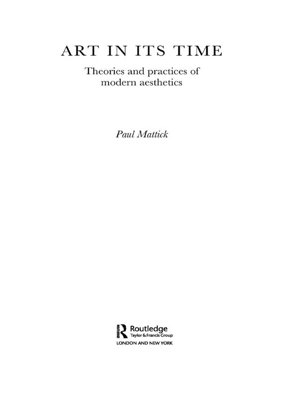 Art In Its Time by Paul Mattick