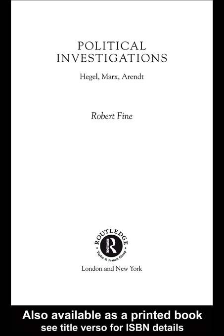 Political Investigations by Robert Fine