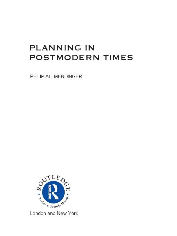 Planning in Postmodern Times by Philip Allmendinger