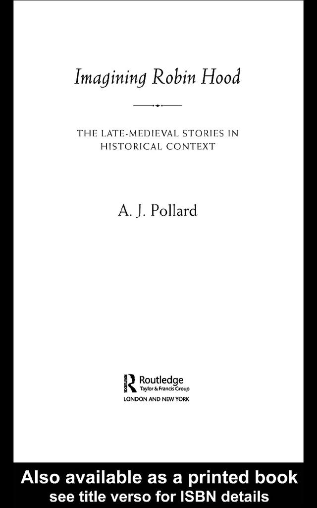 Imagining Robin Hood by A.J. Pollard
