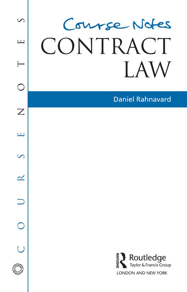 Course Notes: Contract Law by Daniel Rahnavard