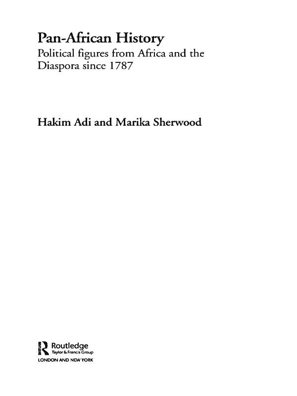 Pan-African History by Hakim Adi, Marika Sherwood