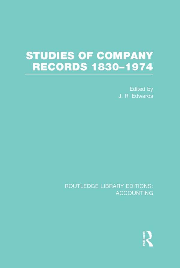 Studies of Company Records (RLE Accounting) by J. Edwards