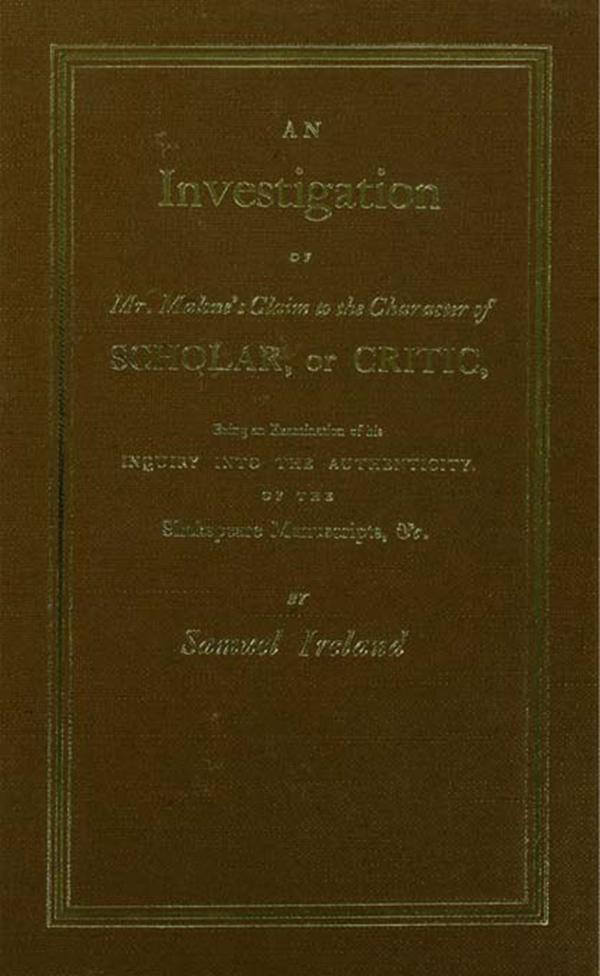 Investigation into Mr. Malone's Claim to Charter of Scholar