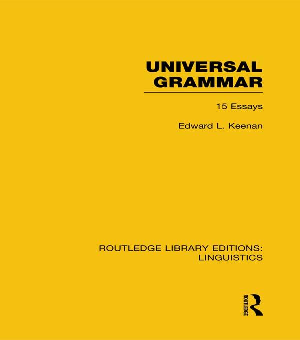Universal Grammar by Edward L. Keenan