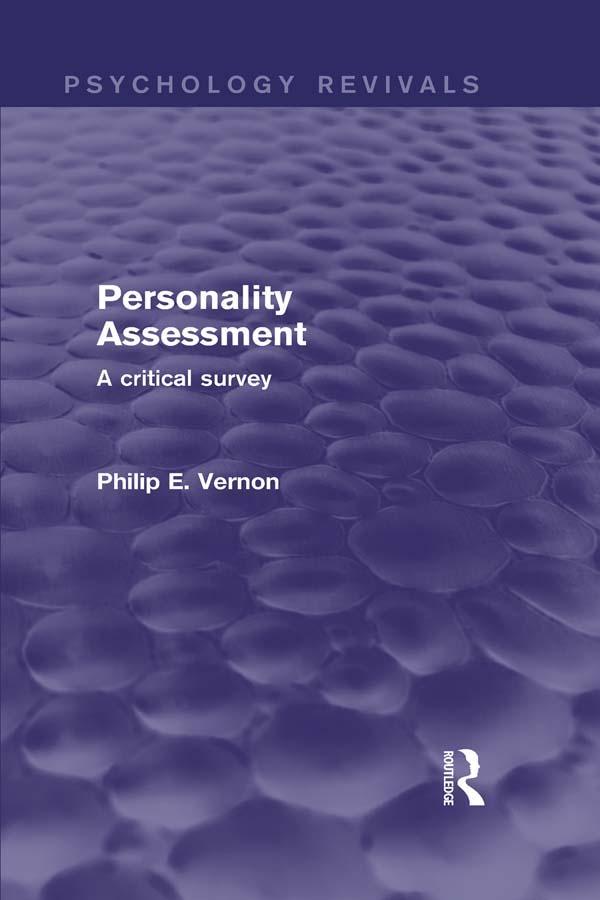 Personality Assessment by Philip E. Vernon
