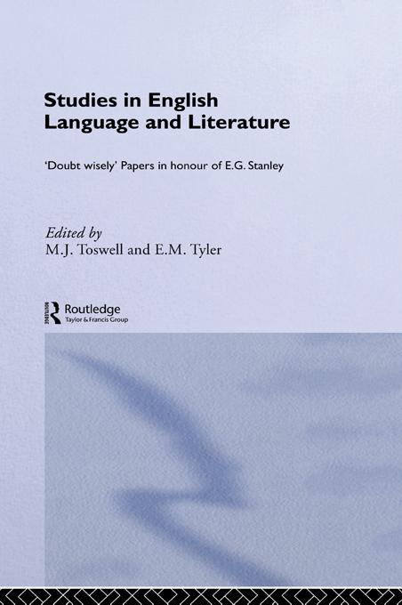 Studies in English Language and Literature by E. M. Tyler, M. J. Toswell