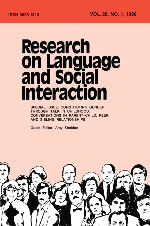 Constituting Gender Through Talk in Childhood by Amy Sheldon