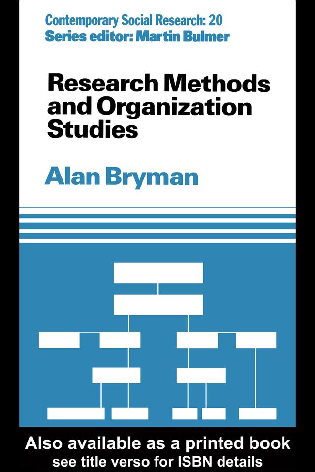 Research Methods and Organization Studies by Alan Bryman