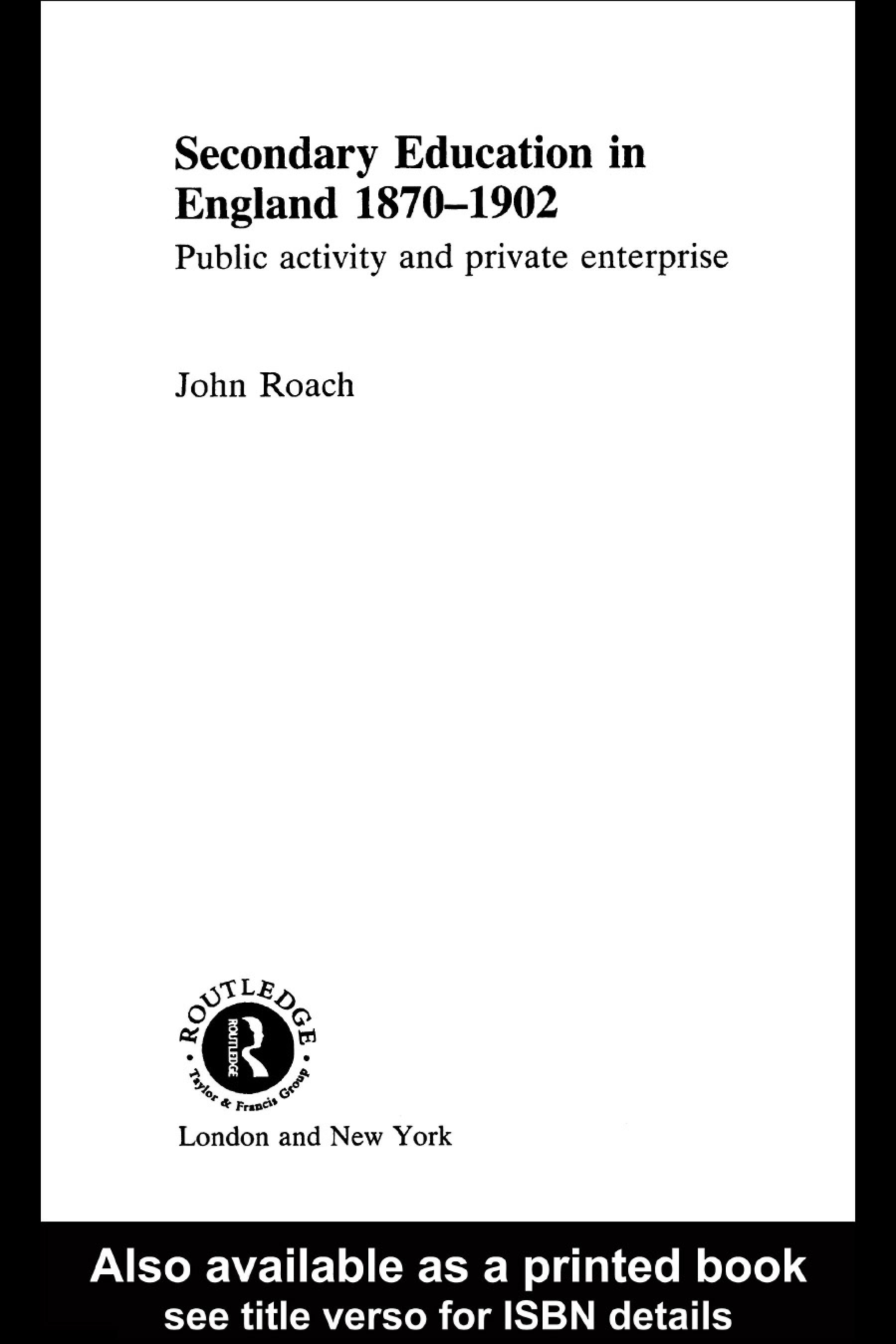 Secondary Education in England 1870-1902
