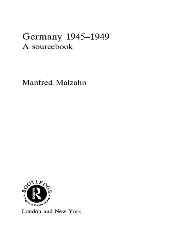 Germany 1945-1949 by Manfred Malzahn