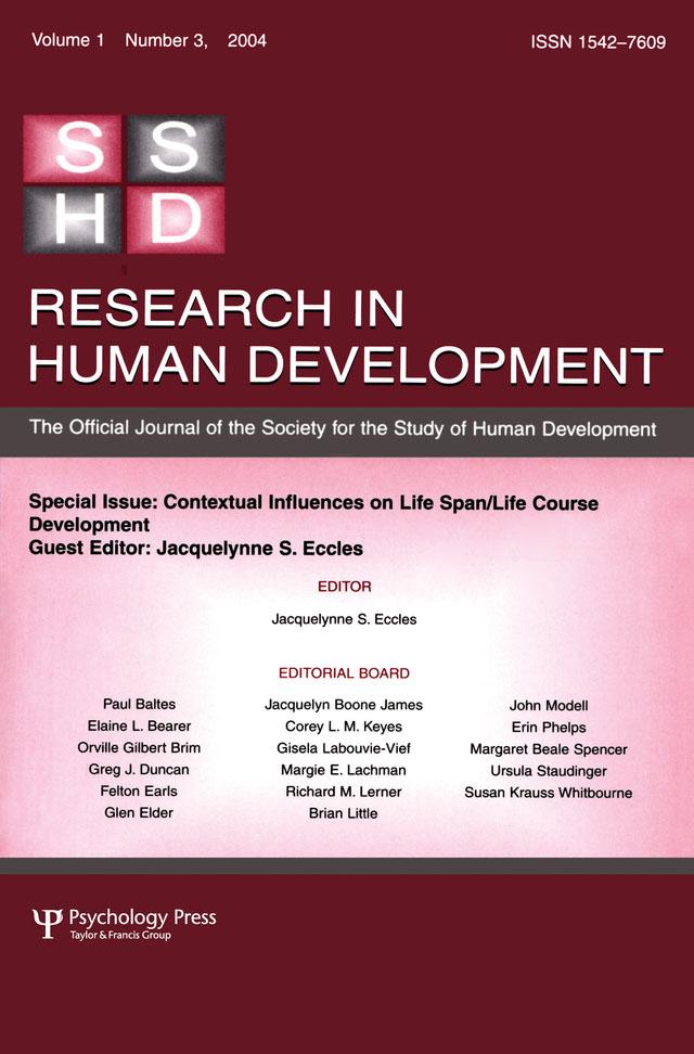 Contextual Influences on Life Span/life Course by Jacquelynne S. Eccles