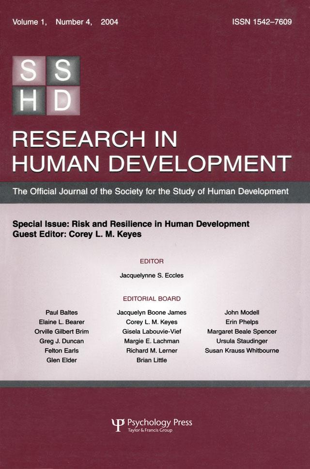 Risk and Resilience in Human Development by Corey L.M. Keyes