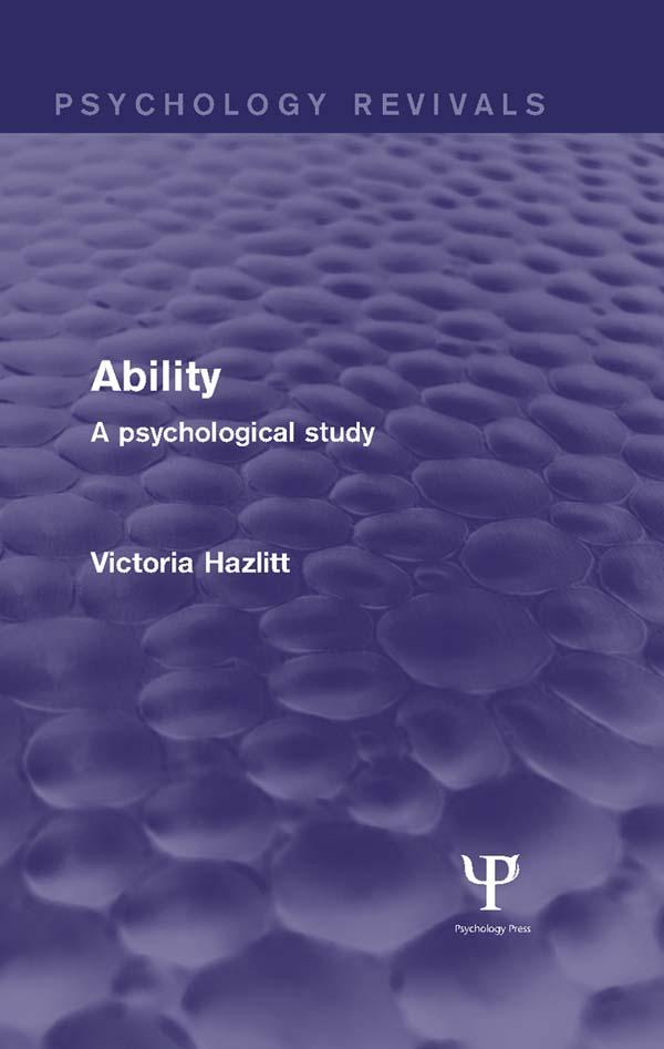 Ability (Psychology Revivals) by Victoria Hazlitt