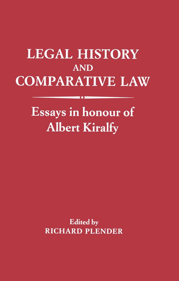 Legal History and Comparative Law by Richard Plender