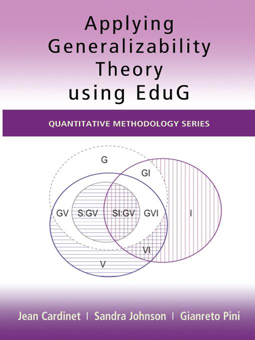 Applying Generalizability Theory using EduG by Gianreto Pini, Jean Cardinet, Sandra Johnson