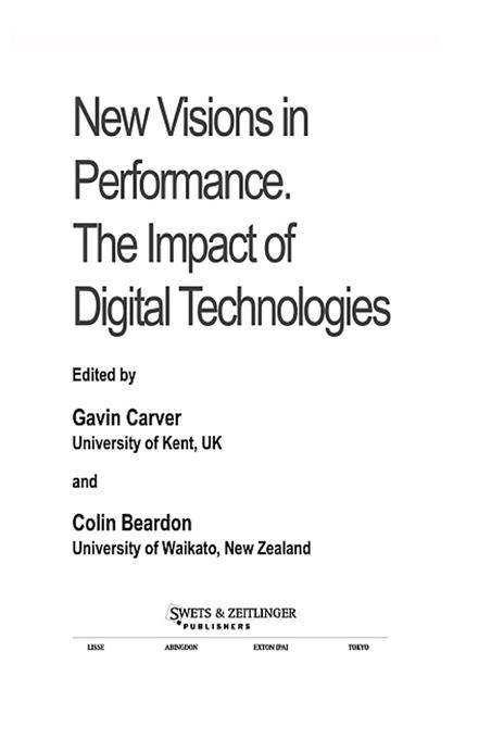 New Visions In Performance by Colin Beardon, Gavin Carver