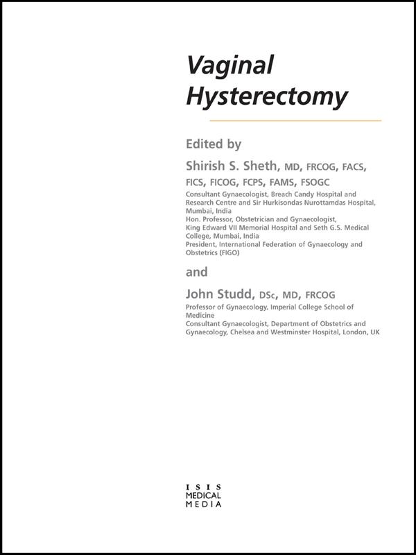 Vaginal Hysterectomy by John Studd, Shirish S Sheth